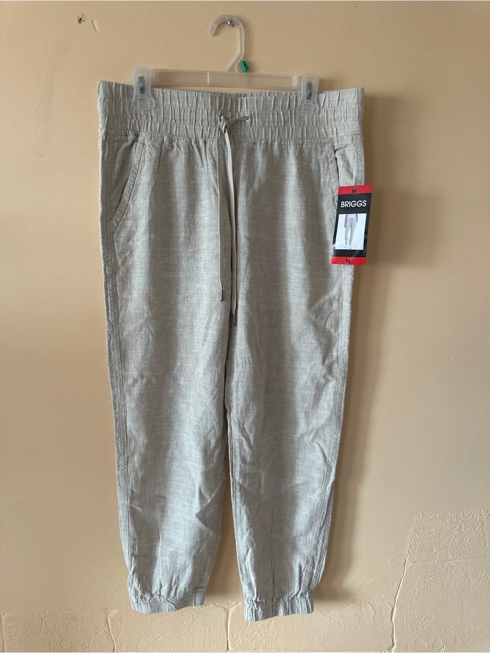 NWT Briggs Gray Drawstring Jogger Pants | Size M